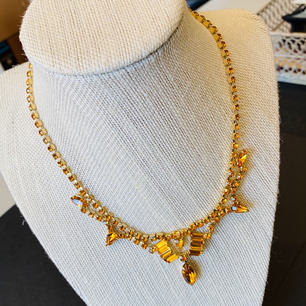 SOLD - Vintage Topaz Costume Jewelry Necklace